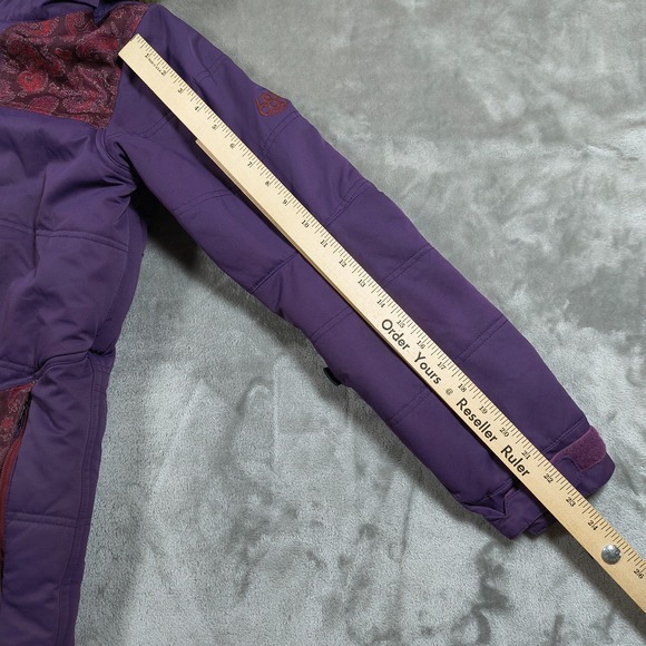 686 Snowboard Jacket Women Medium infiDRY Breathable Waterproof Paisley Fur - Picture 15 of 16